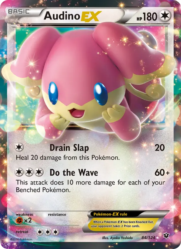 Audino EX Ultra Rare Pokemon card #84 from Fates Collide