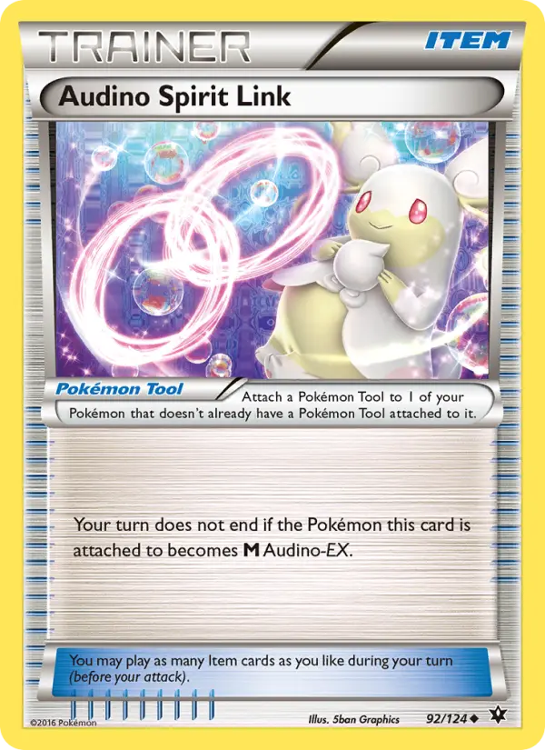 Audino Spirit Link Uncommon Pokemon card #92 from Fates Collide