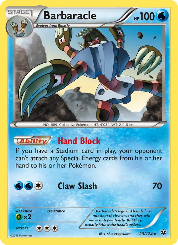 Barbaracle Rare Pokemon card #23 from Fates Collide