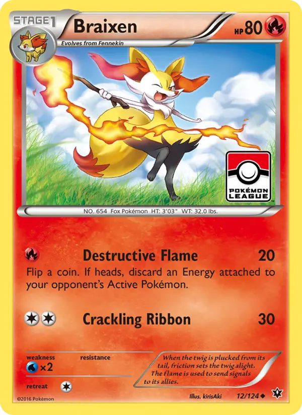 Braixen Uncommon Pokemon card #12 from Fates Collide