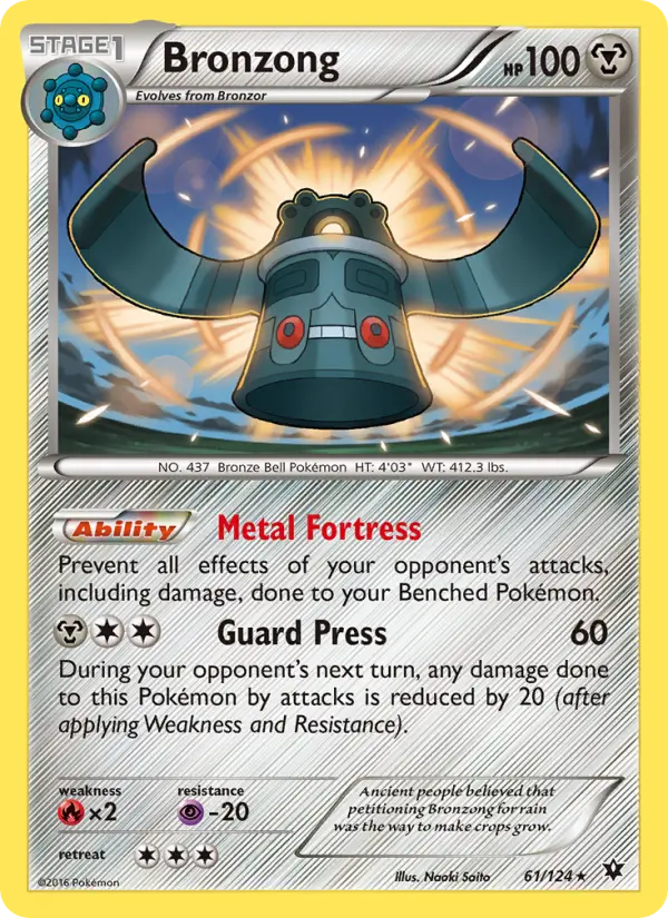 Bronzong Rare Pokemon card #61 from Fates Collide