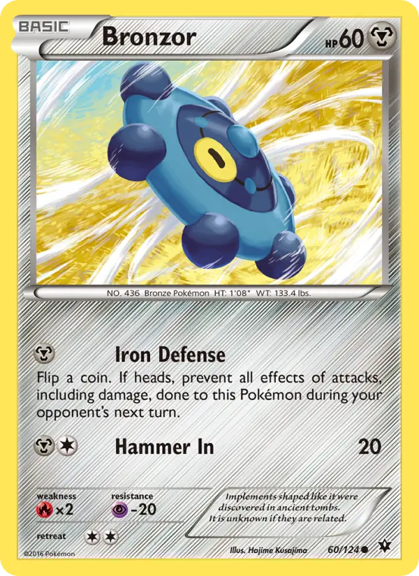 Bronzor Common Pokemon card #60 from Fates Collide