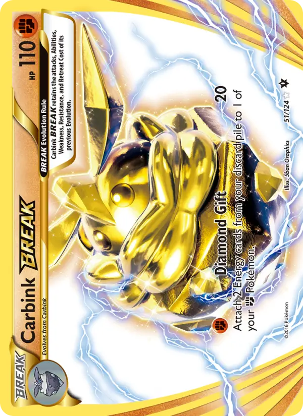 Carbink BREAK Ultra Rare Pokemon card #51 from Fates Collide