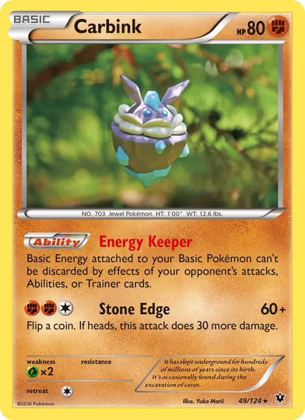 Carbink Rare Pokemon card #49 from Fates Collide