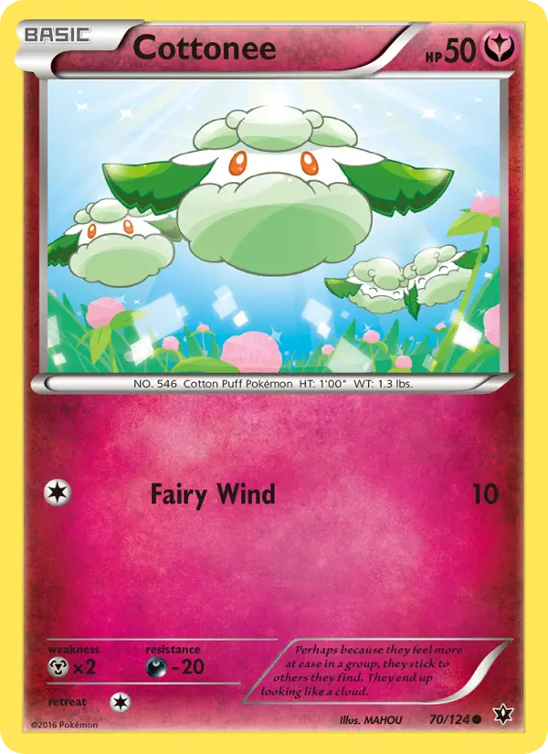 Cottonee Common Pokemon card #70 from Fates Collide