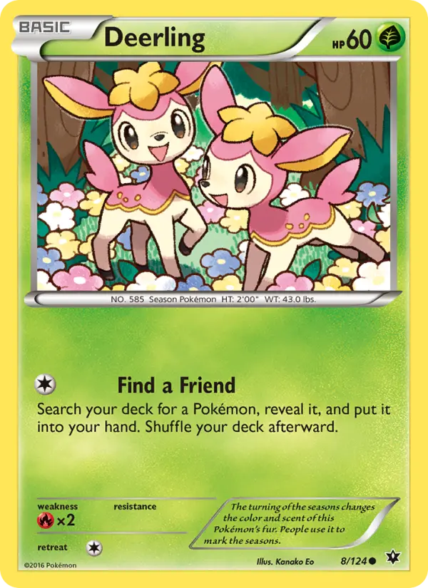 Deerling Common Pokemon card #8 from Fates Collide