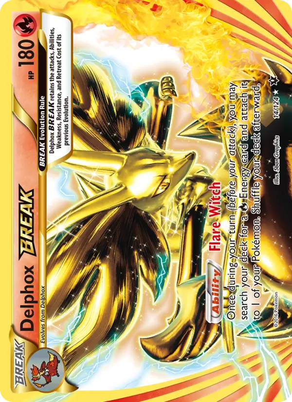 Delphox BREAK Ultra Rare Pokemon card #14 from Fates Collide