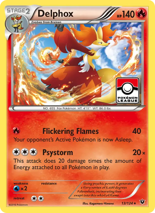 Delphox Rare Pokemon card #13 from Fates Collide