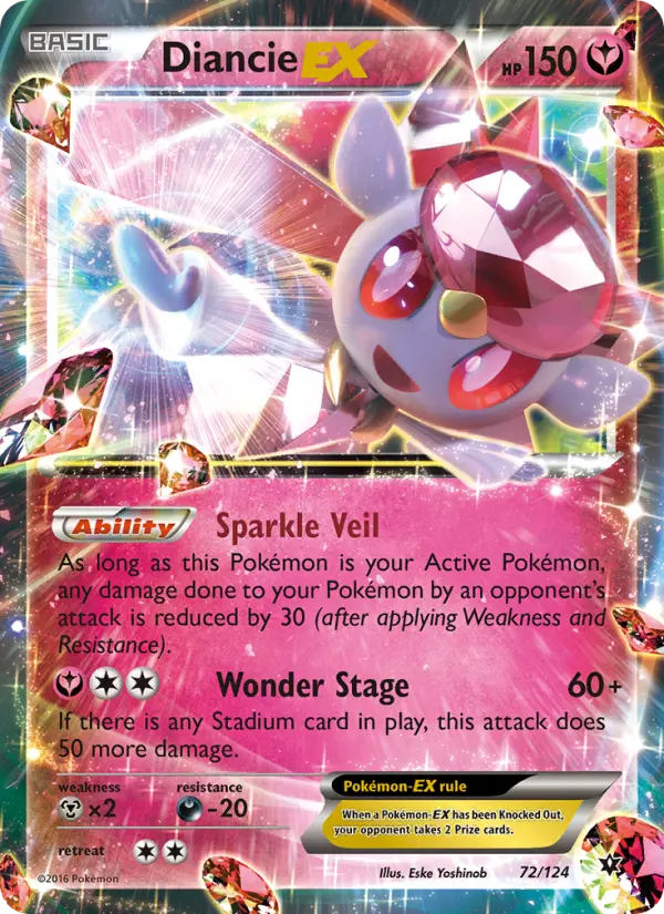 Diancie EX Ultra Rare Pokemon card #72 from Fates Collide