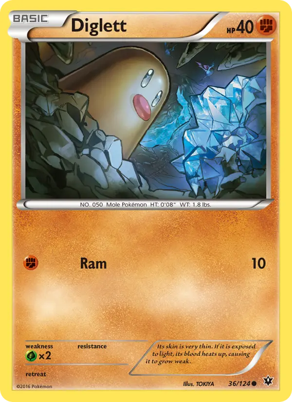 Diglett Common Pokemon card #36 from Fates Collide