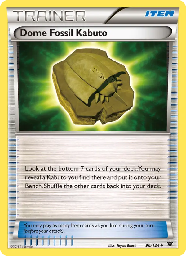 Dome Fossil Kabuto Uncommon Pokemon card #96 from Fates Collide