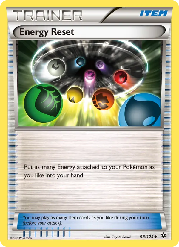 Energy Reset Uncommon Pokemon card #98 from Fates Collide