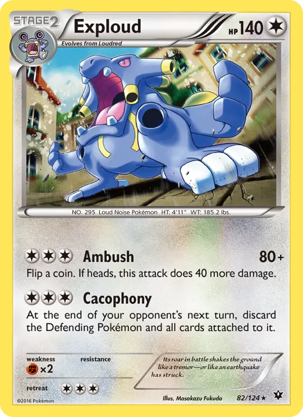 Exploud Rare Pokemon card #82 from Fates Collide