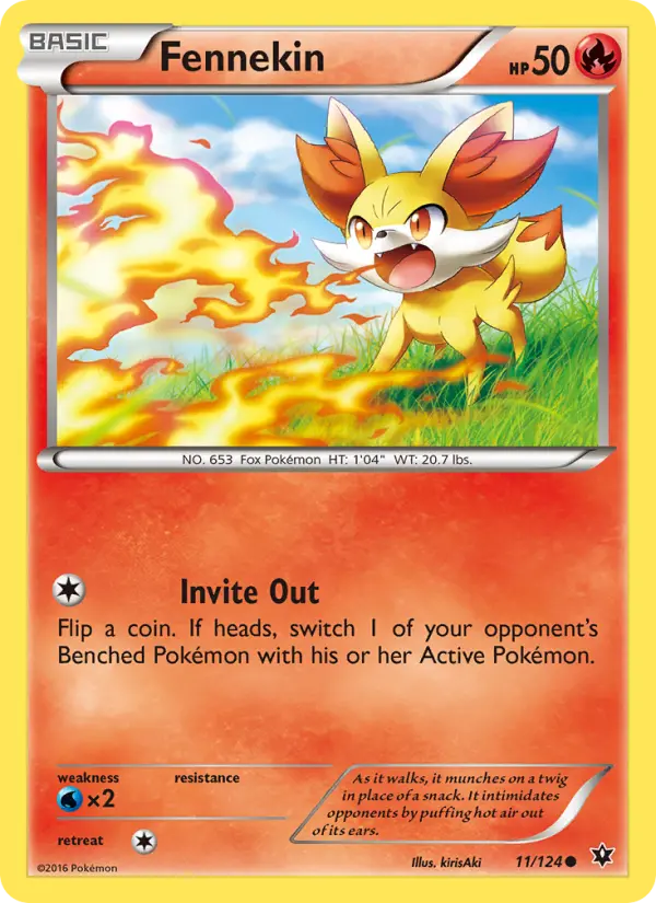 Fennekin Common Pokemon card #11 from Fates Collide