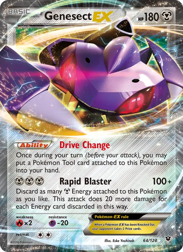 Genesect EX Ultra Rare Pokemon card #64 from Fates Collide