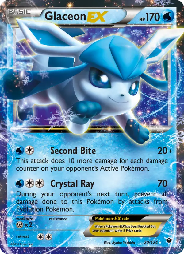Glaceon EX Ultra Rare Pokemon card #20 from Fates Collide