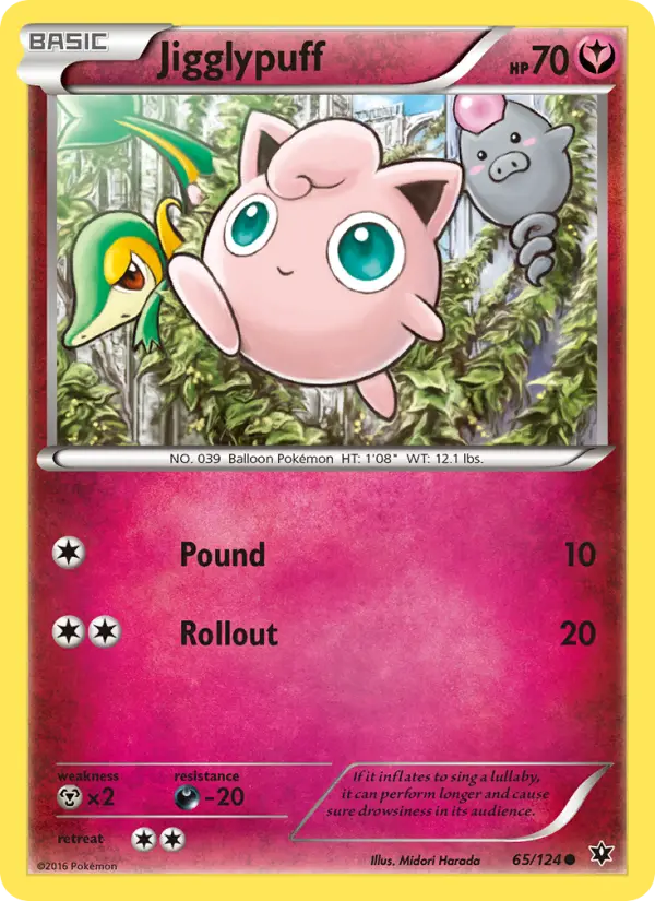 Jigglypuff Common Pokemon card #65 from Fates Collide