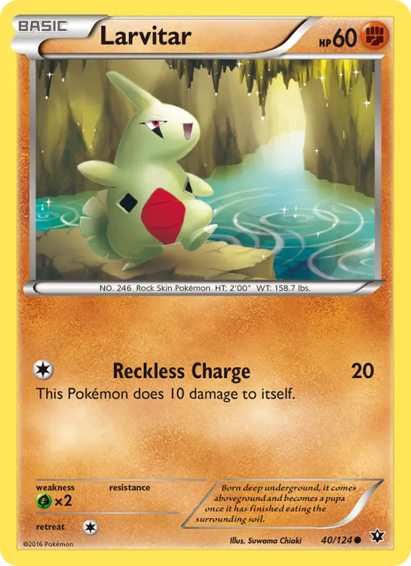 Larvitar Common Pokemon card #40 from Fates Collide