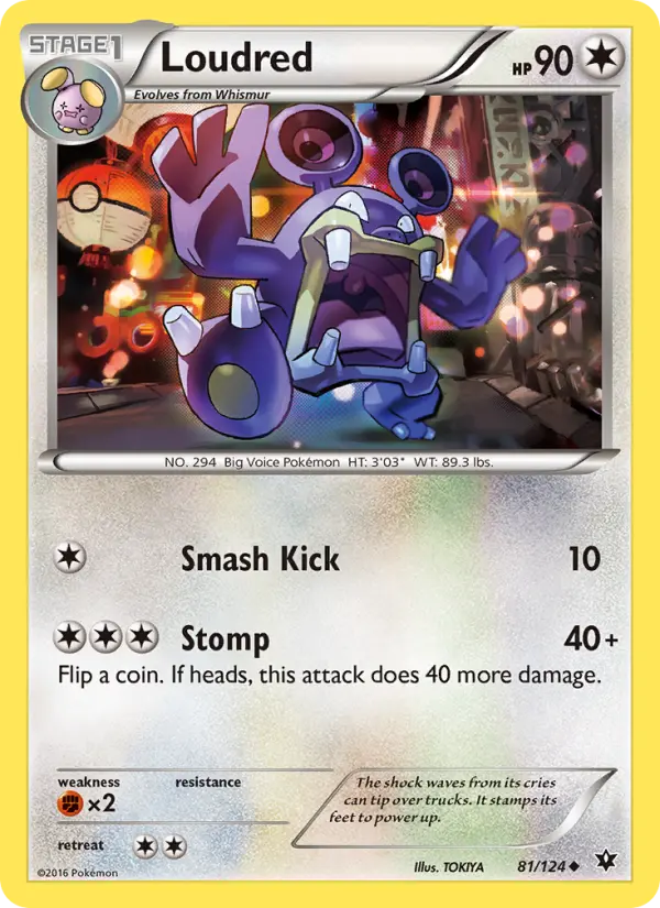Loudred Uncommon Pokemon card #81 from Fates Collide
