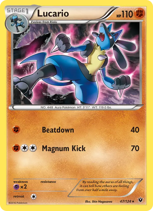 Lucario Rare Pokemon card #47 from Fates Collide