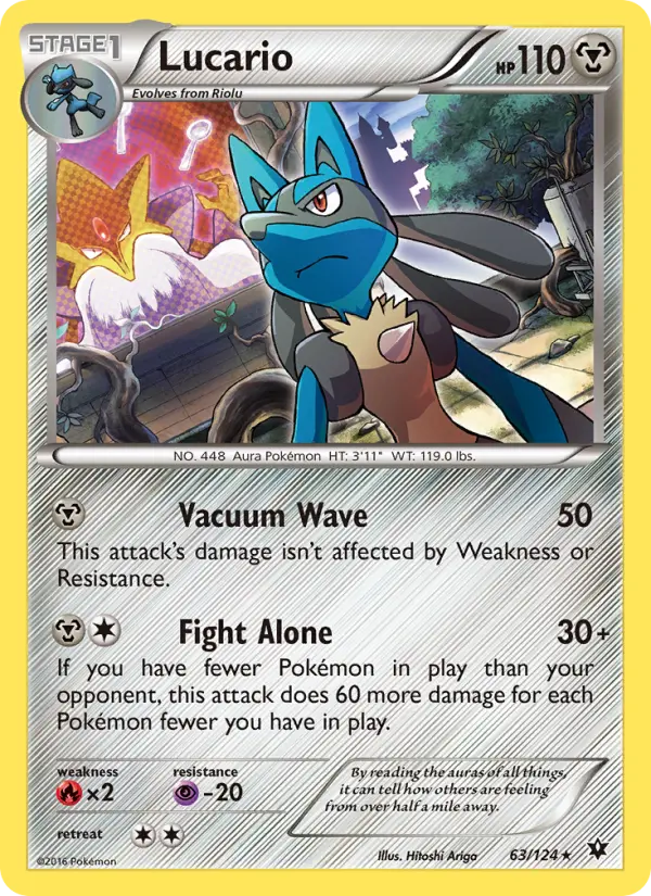Lucario Rare Pokemon card #63 from Fates Collide