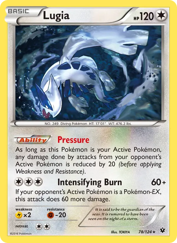 Lugia Rare Pokemon card #78 from Fates Collide
