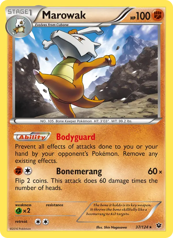 Marowak Rare Pokemon card #37 from Fates Collide