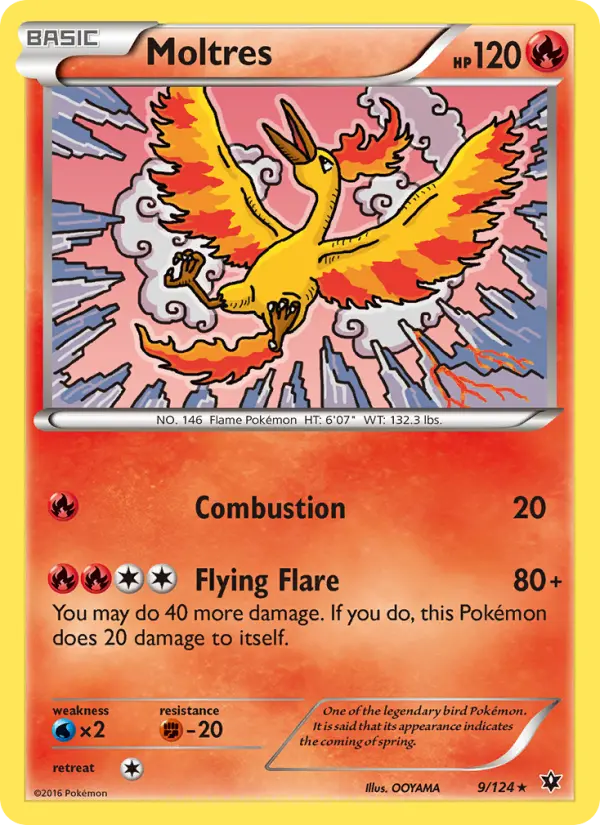 Moltres Rare Pokemon card #9 from Fates Collide