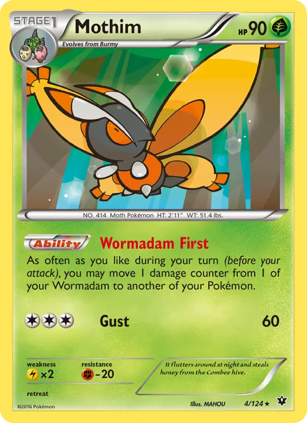 Mothim Rare Pokemon card #4 from Fates Collide