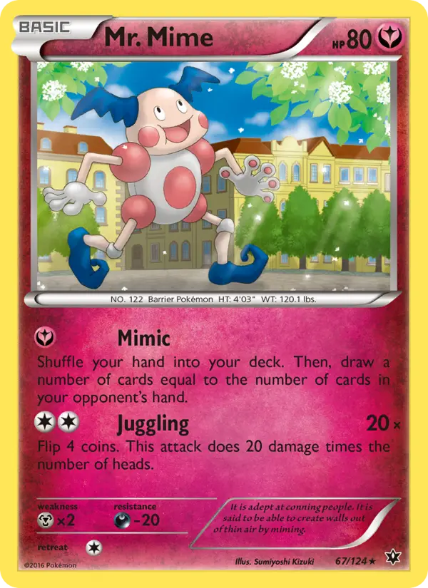 Mr. Mime Rare Pokemon card #67 from Fates Collide