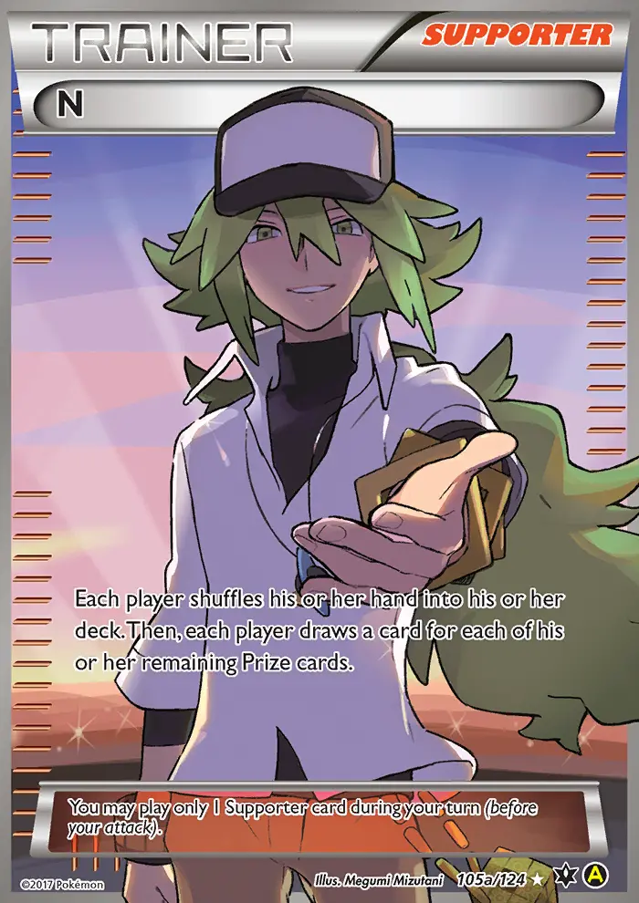 N Ultra Rare Pokemon card #105a from Fates Collide