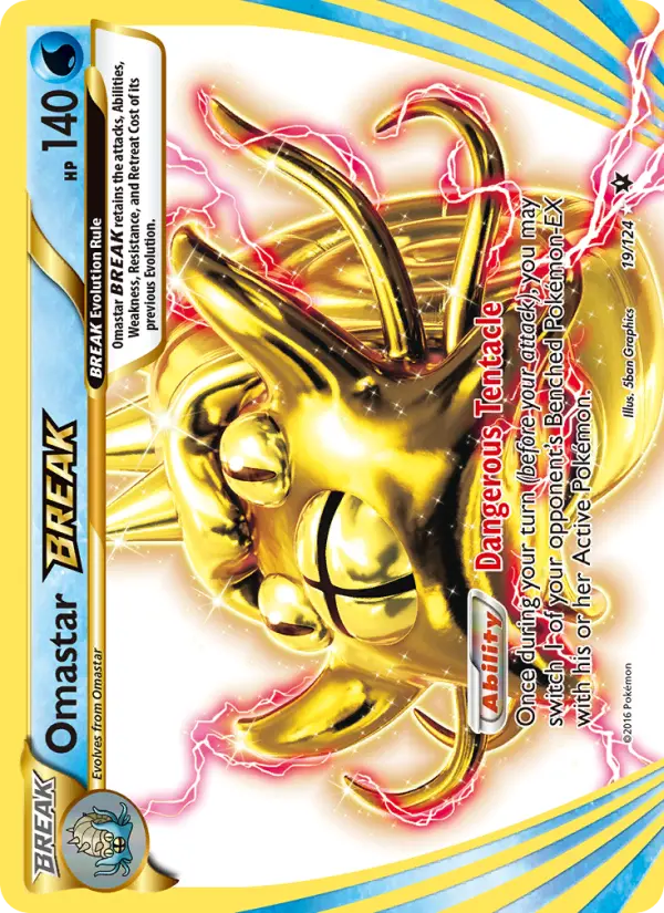 Omastar BREAK Ultra Rare Pokemon card #19 from Fates Collide