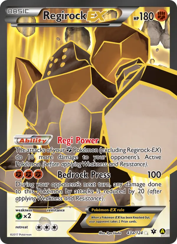 Regirock EX Ultra Rare Pokemon card #43 from Fates Collide