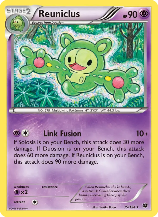 Reuniclus Rare Pokemon card #35 from Fates Collide