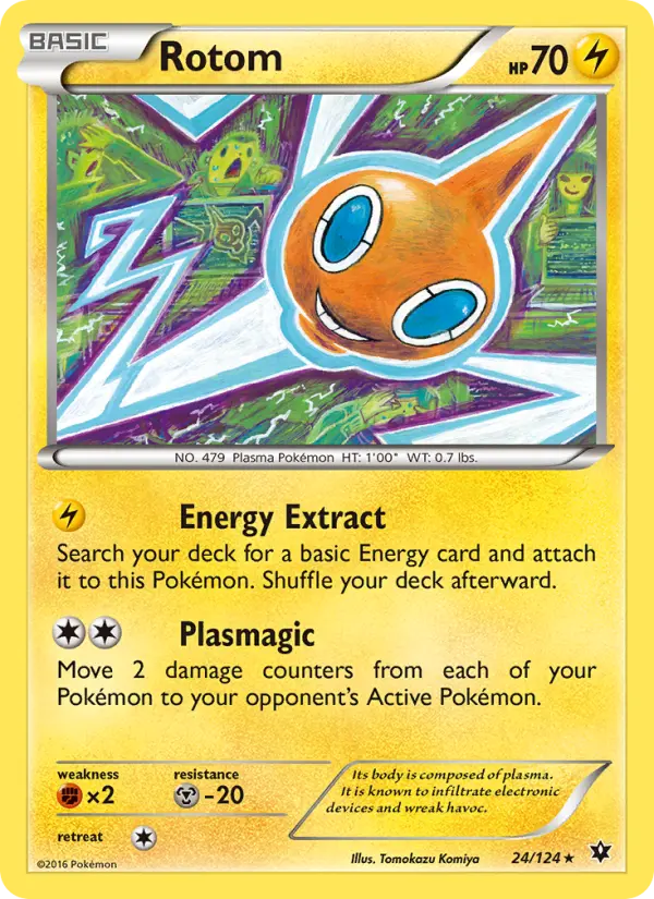 Rotom Rare Pokemon card #24 from Fates Collide