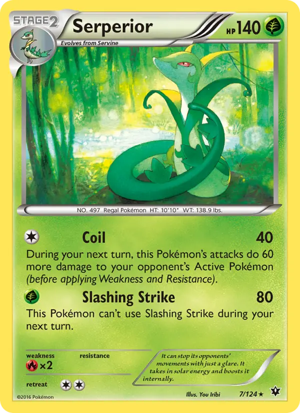 Serperior Rare Pokemon card #7 from Fates Collide