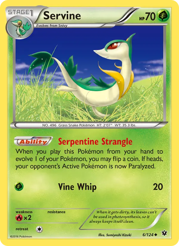 Servine Uncommon Pokemon card #6 from Fates Collide