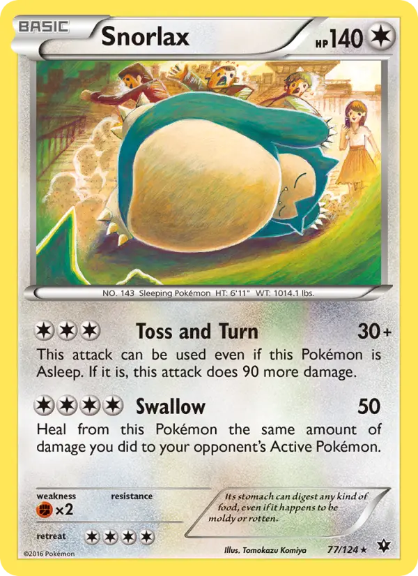 Snorlax Rare Pokemon card #77 from Fates Collide