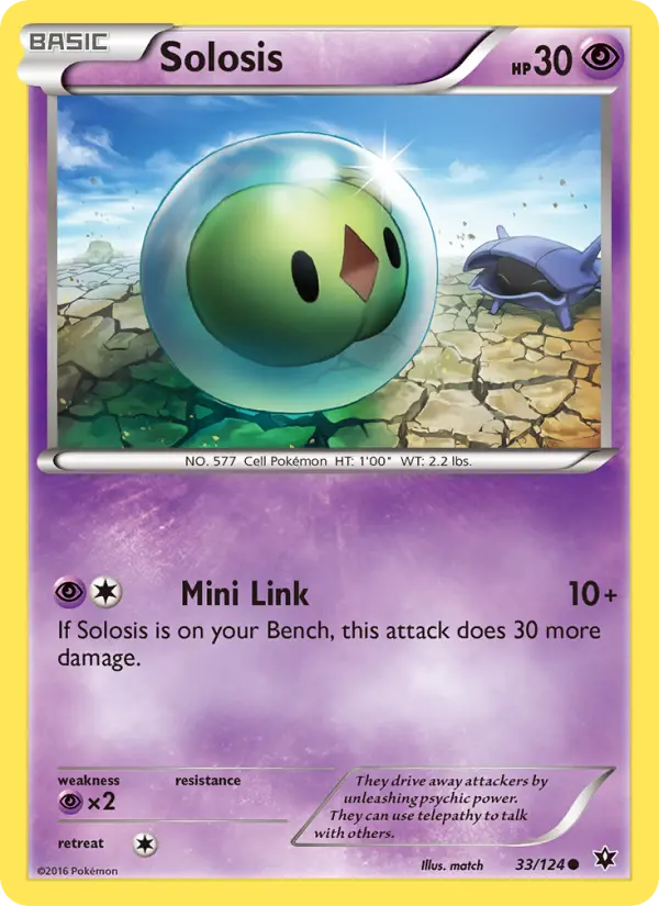 Solosis Common Pokemon card #33 from Fates Collide
