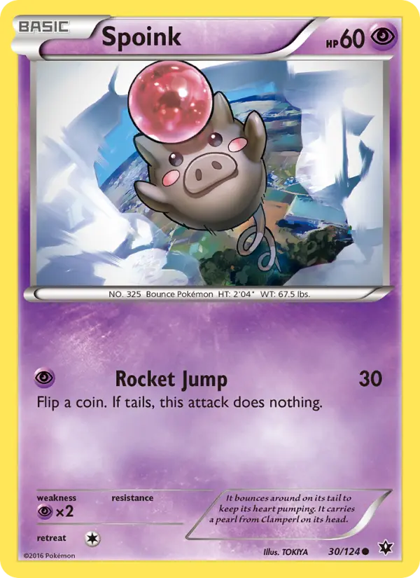 Spoink Common Pokemon card #30 from Fates Collide