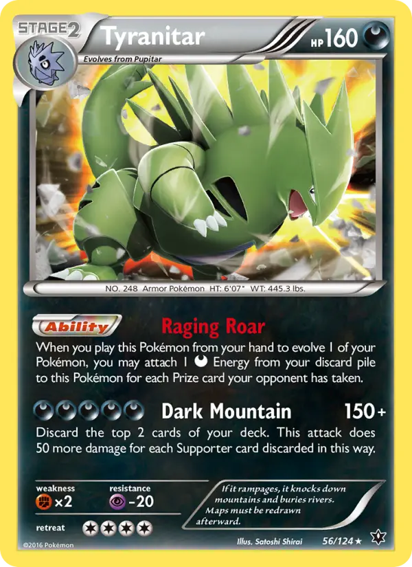 Tyranitar Rare Pokemon card #56 from Fates Collide