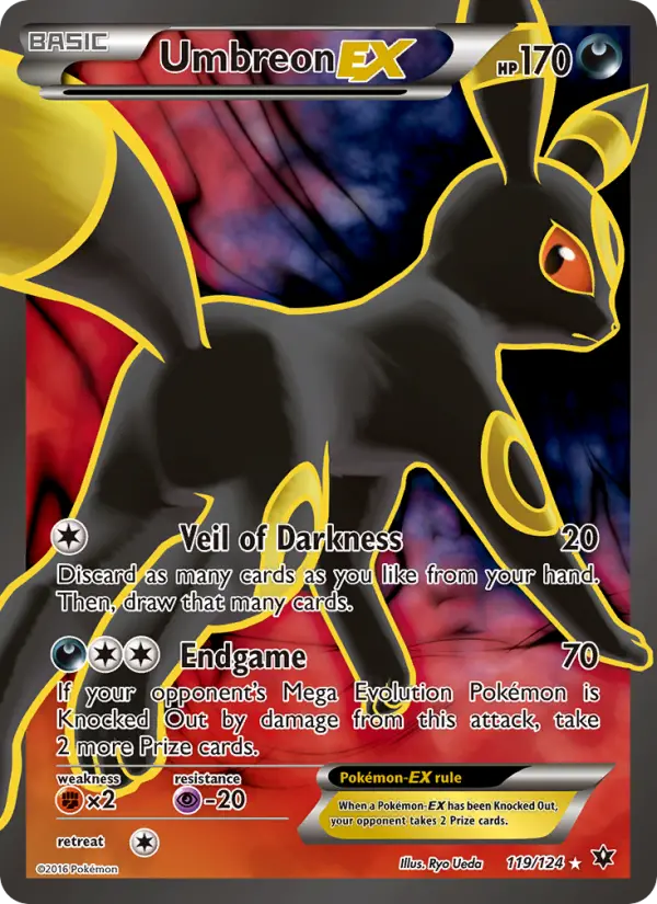 Umbreon EX Ultra Rare Pokemon card #119 from Fates Collide