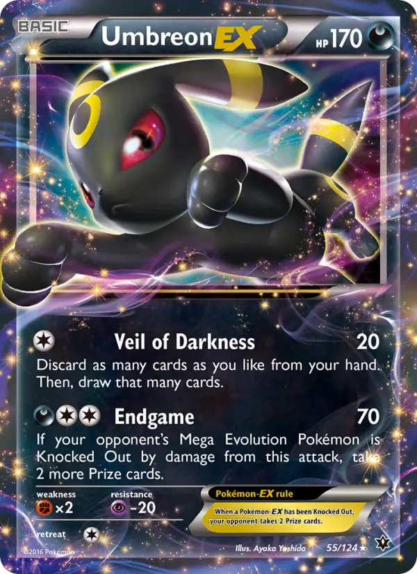 Umbreon EX Ultra Rare Pokemon card #55 from Fates Collide