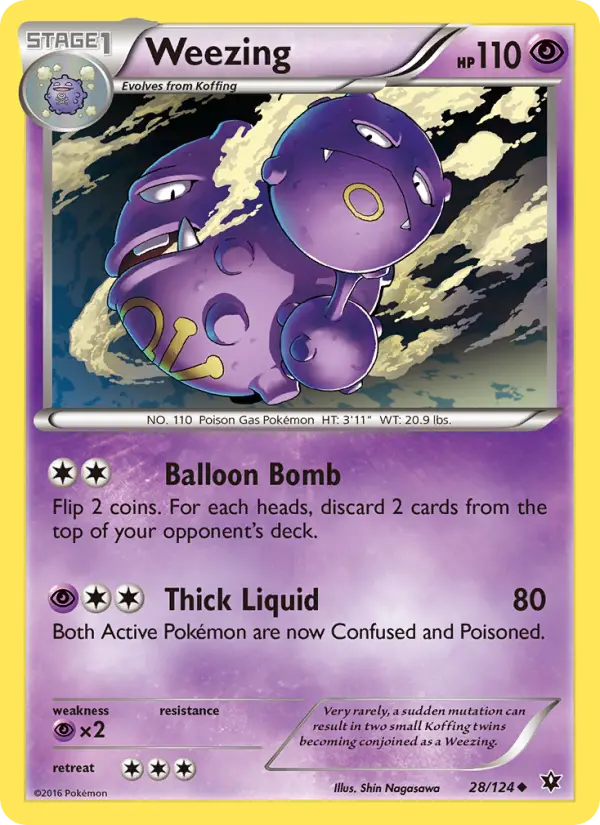 Weezing Uncommon Pokemon card #28 from Fates Collide