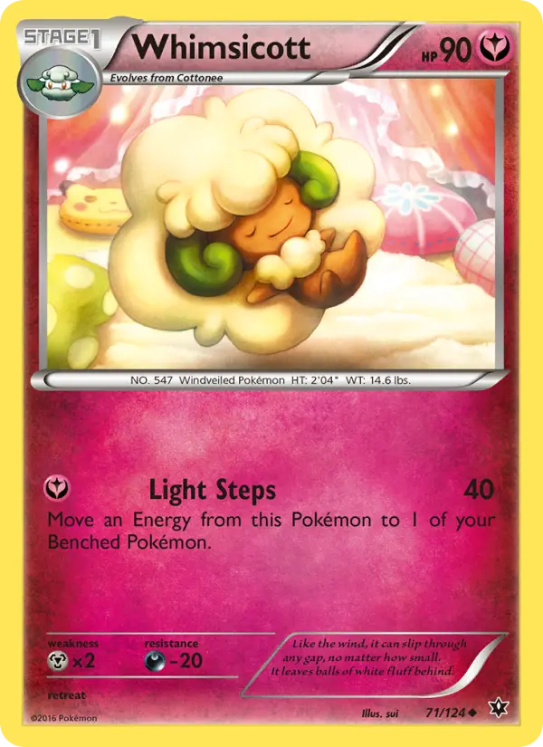 Whimsicott Uncommon Pokemon card #71 from Fates Collide
