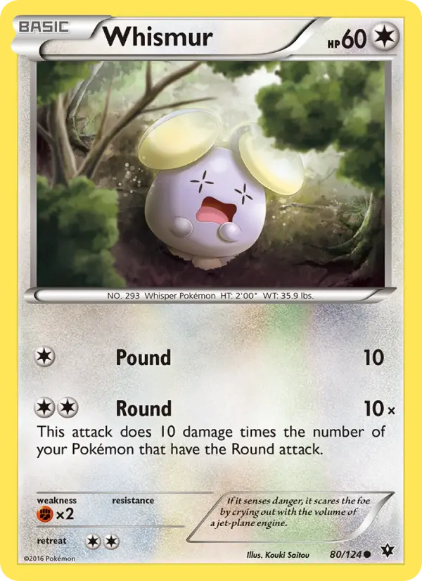 Whismur Common Pokemon card #80 from Fates Collide