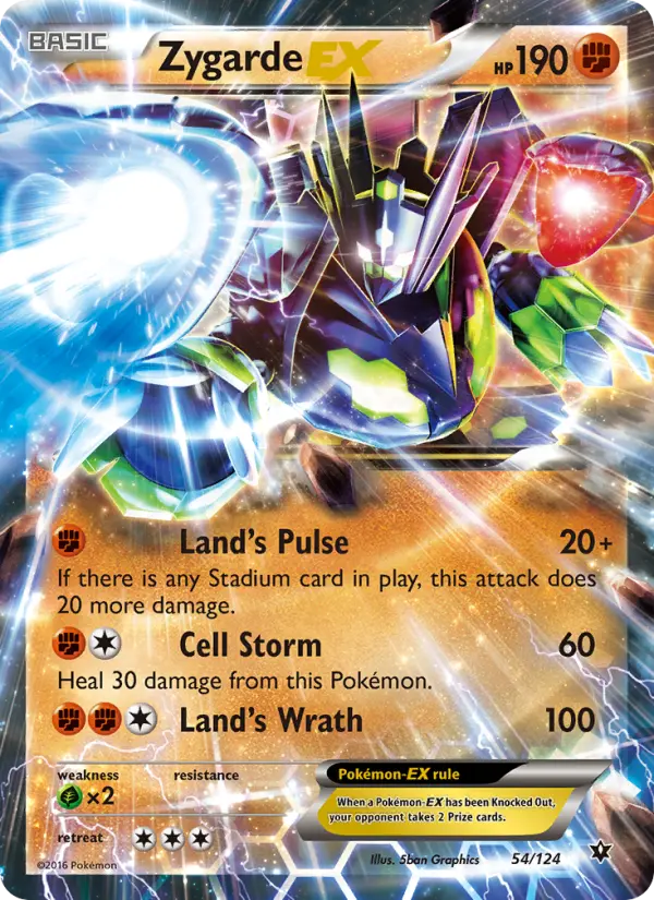 Zygarde EX Ultra Rare Pokemon card #54 from Fates Collide