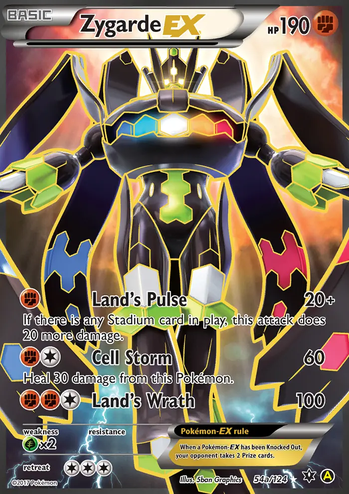 Zygarde EX Rare Pokemon card #54a from Fates Collide