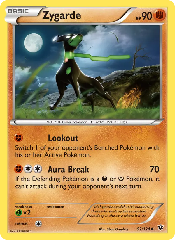 Zygarde Uncommon Pokemon card #52 from Fates Collide