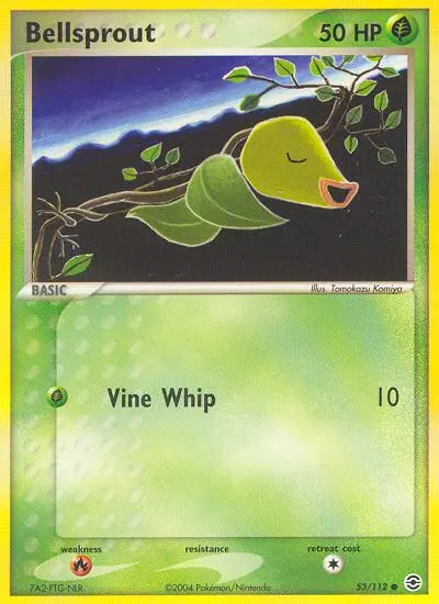 Bellsprout Common Pokemon card #53 from FireRed & LeafGreen